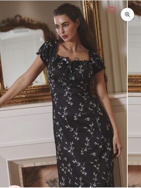 Super Stretchy Milkmaid Dress with Ruffle Sleeves